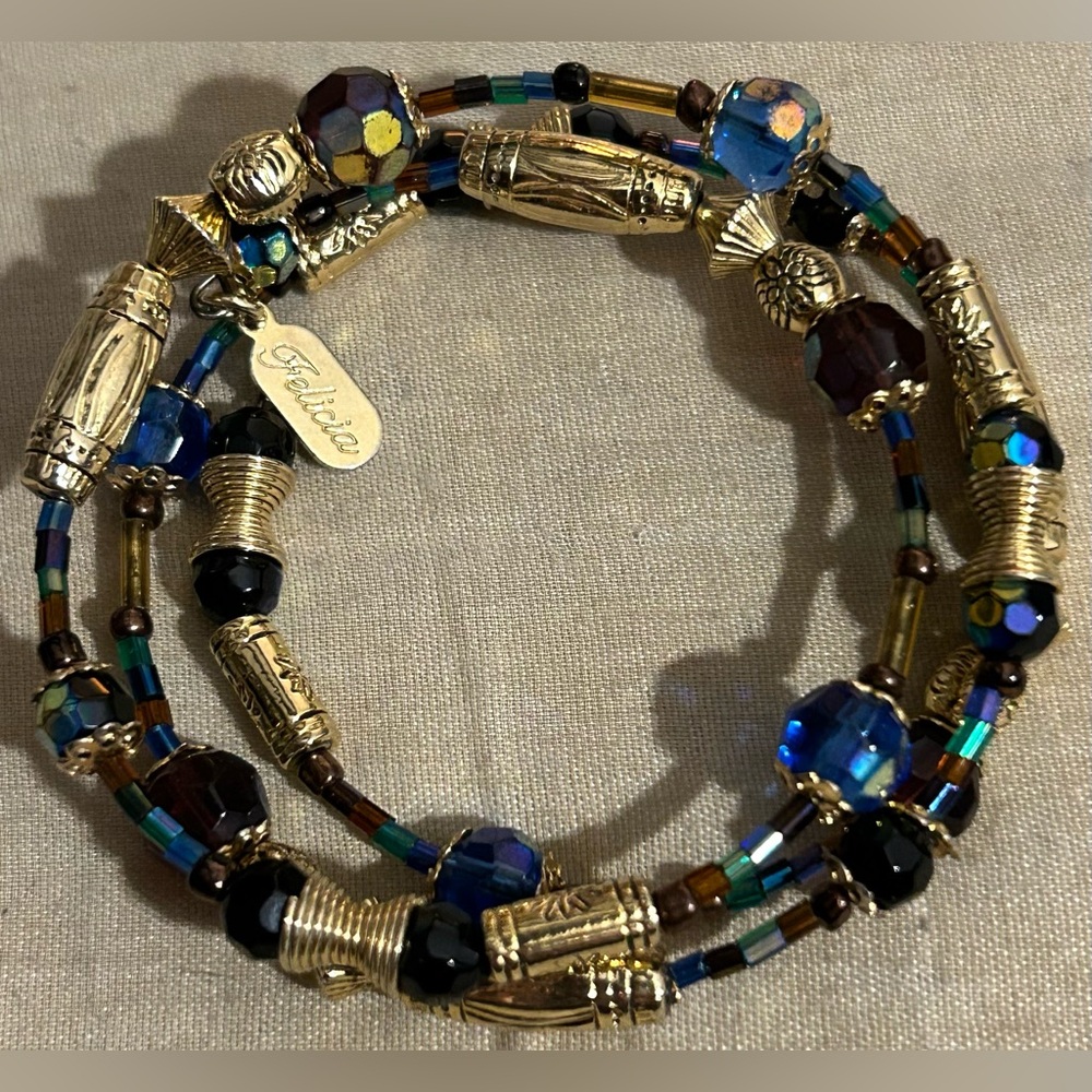 Felicia Signed, Multilayer Mutlicolor Wrap Bracel… - image 1